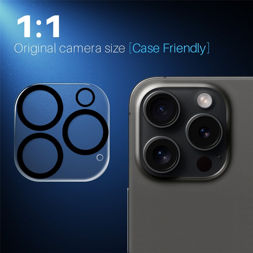 iPhone 16 Pro / 16 Pro Max NORTHJO Hærdet Kameralinsebeskyttelsesglas - Gennemsigtig / Sort Kant