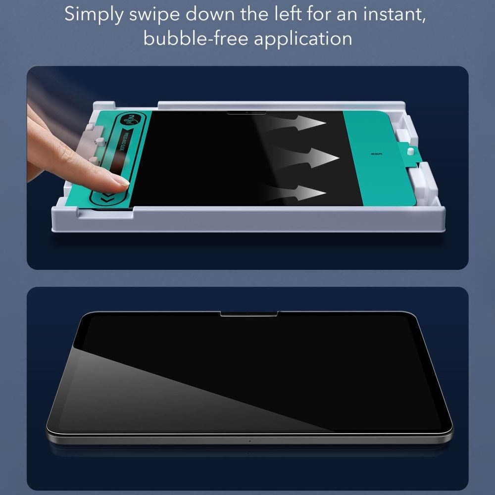ESR iPad Pro 11" (2025 / 2024) Hærdet Glas Skærmbeskyttelse inkl. Monteringsramme - Full Fit - 2 Pak - Gennemsigtig