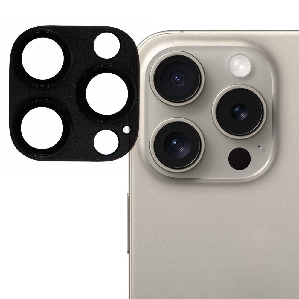 iPhone 16 Pro Hærdet Glas Kameralinsebeskyttelse - Sort