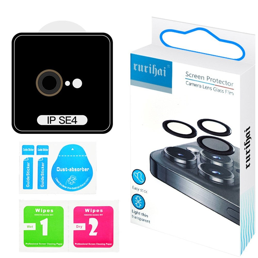 RURIHAI iPhone 16e Hærdet Linsebeskyttelsesglas - Guld