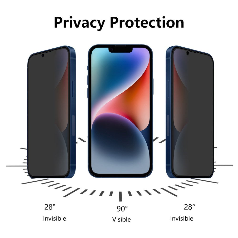 ENKAY iPhone 17e / 16e Hærdet Skærmbeskyttelsesglas m. Privacy Funktion - Gennemsigtig