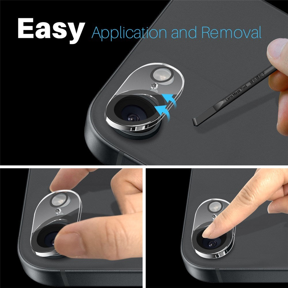 iPhone 17e / 16e NORTHJO Hærdet Kameralinsebeskyttelsesglas - Gennemsigtig / Sort Kant