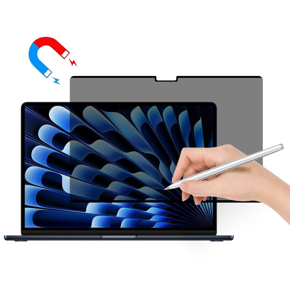 MacBook Air 15" M2/M3/M4 (2023-2025) Magnetisk Skærmbeskyttelse - Privacy Funktion - Gennemsigtig