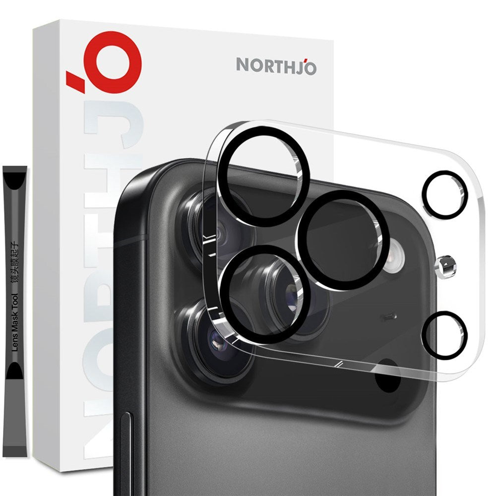 NORTHJO iPhone 17 Pro Kameralinsebeskyttelse - Gennemsigtig / Sort