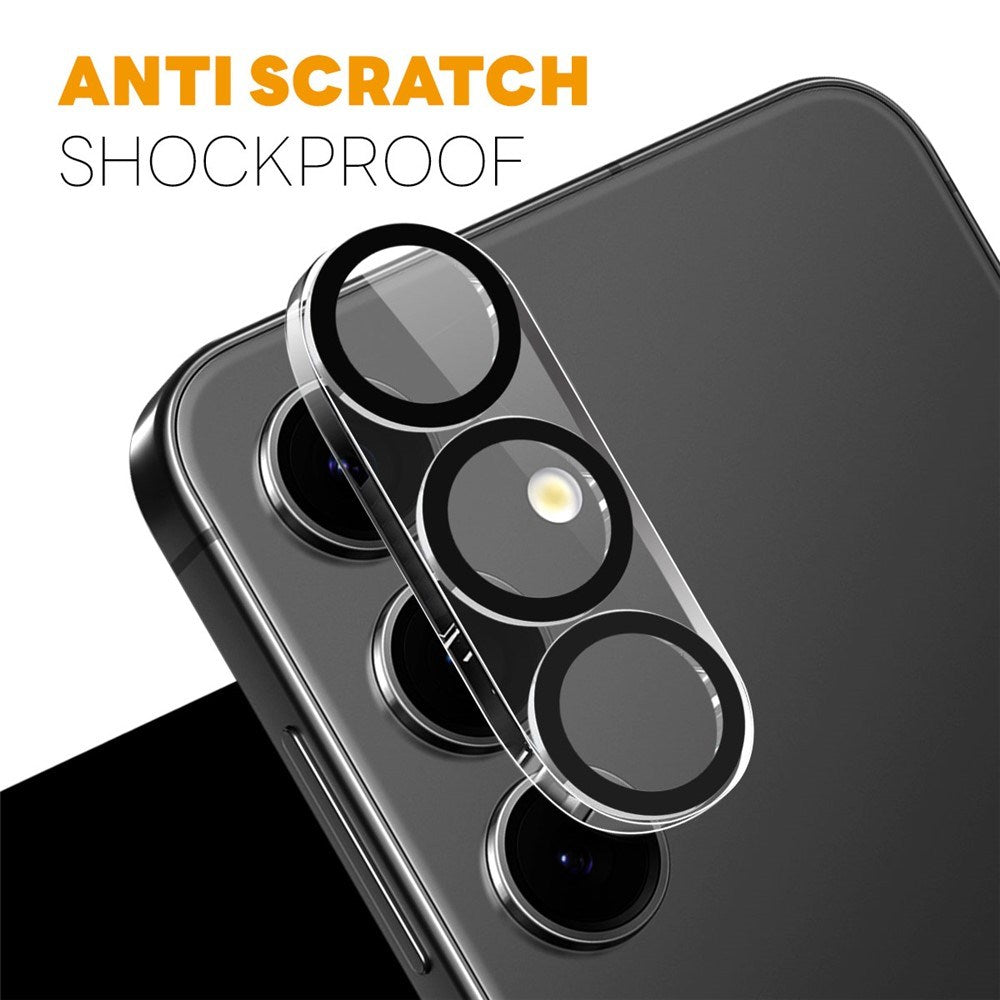 NORTHJO Samsung Galaxy S25 FE Kameralinsebeskyttelse - Gennemsigtig / Sort