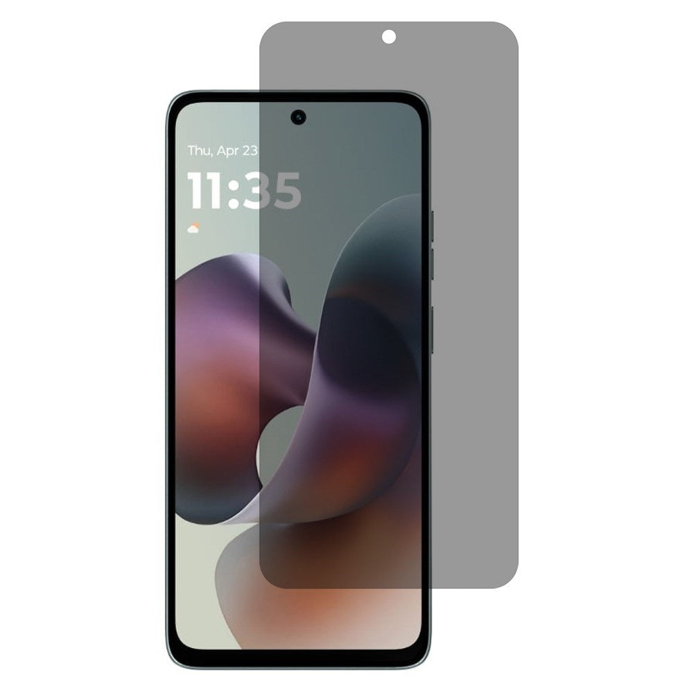 Full Fit Skærmbeskyttelsesglas - Motorola Moto G56 - Privacy Funktion - Gennemsigtig