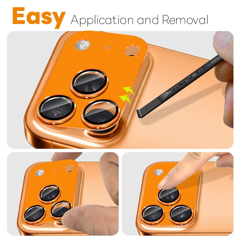 iPhone 17 Pro NORTHJO Kameralinsebeskyttelse - Mat Metal & Glas - Orange