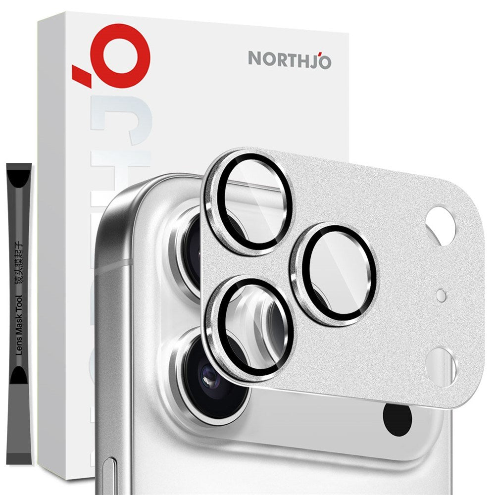iPhone 17 Pro NORTHJO Kameralinsebeskyttelse - Mat Metal & Glas - Sølv