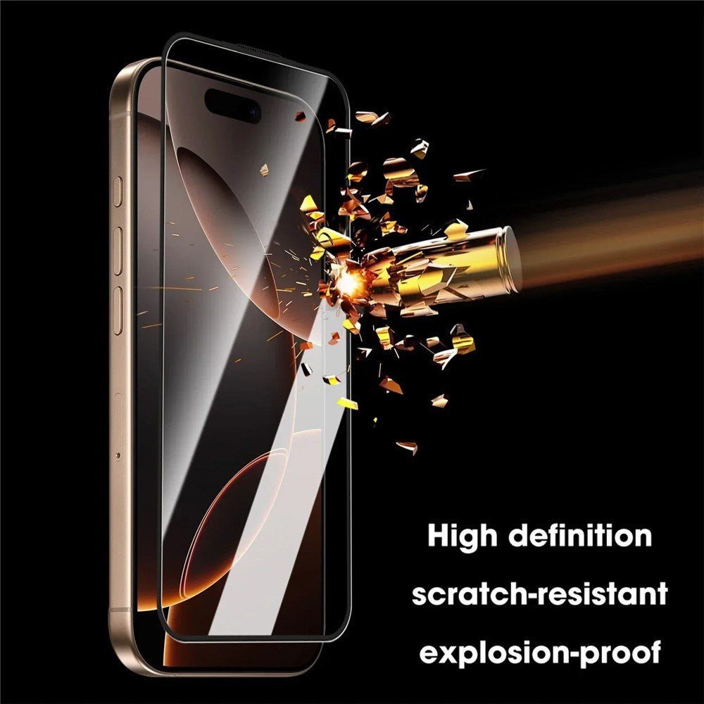 iPhone 18 Pro Max / 17 Pro Max Hærdet Skærmglas inkl. Installationsramme - Gennemsigtig