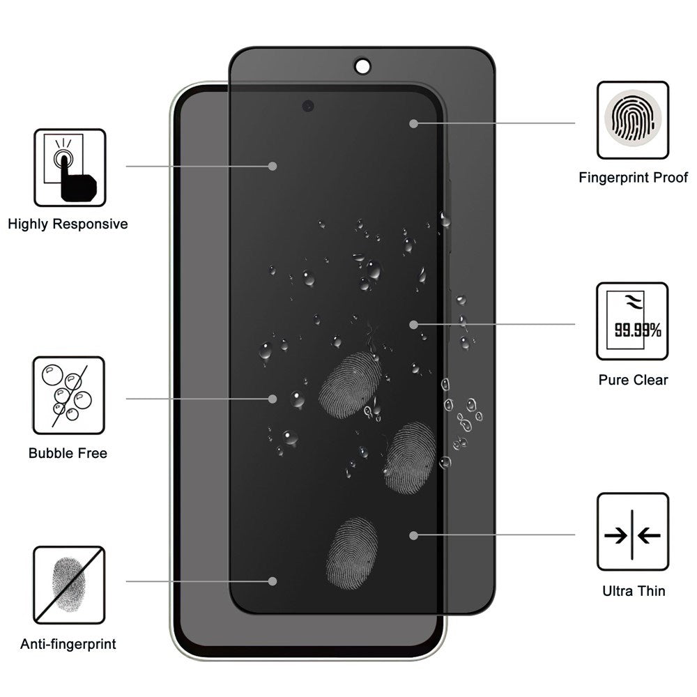 Samsung Galaxy A57 Beskyttelsesglas m. Privacy Funktion - Gennemsigtig