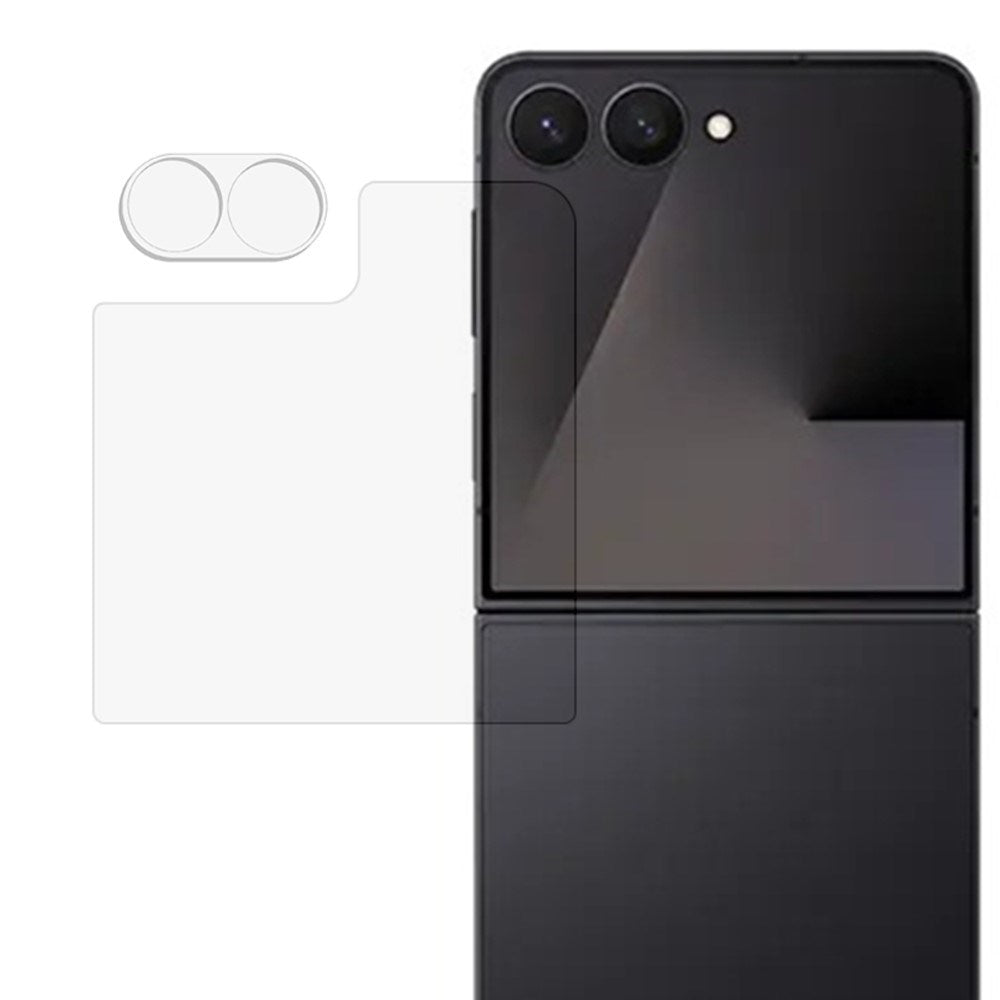 Samsung Galaxy Z Flip8 Hærdet Beskyttelsesglas til Bagskærm & Kameralinse - Gennemsigtig
