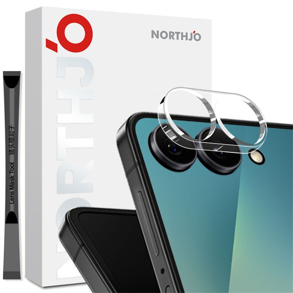 Samsung Galaxy Z Flip8 NORTHJO Hærdet Kameralinsebeskyttelsesglas - Gennemsigtig