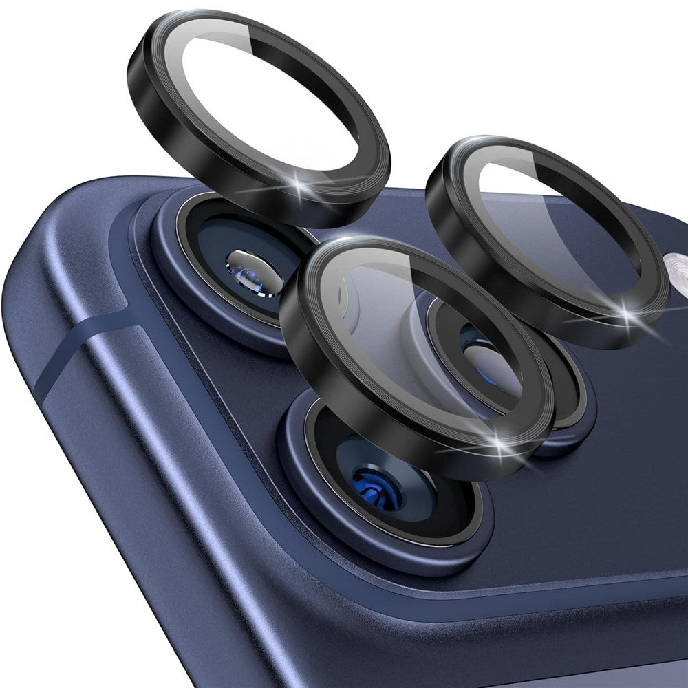iPhone 18 Pro Max Metal og Glas Beskyttelse til Kameralinse - Sort