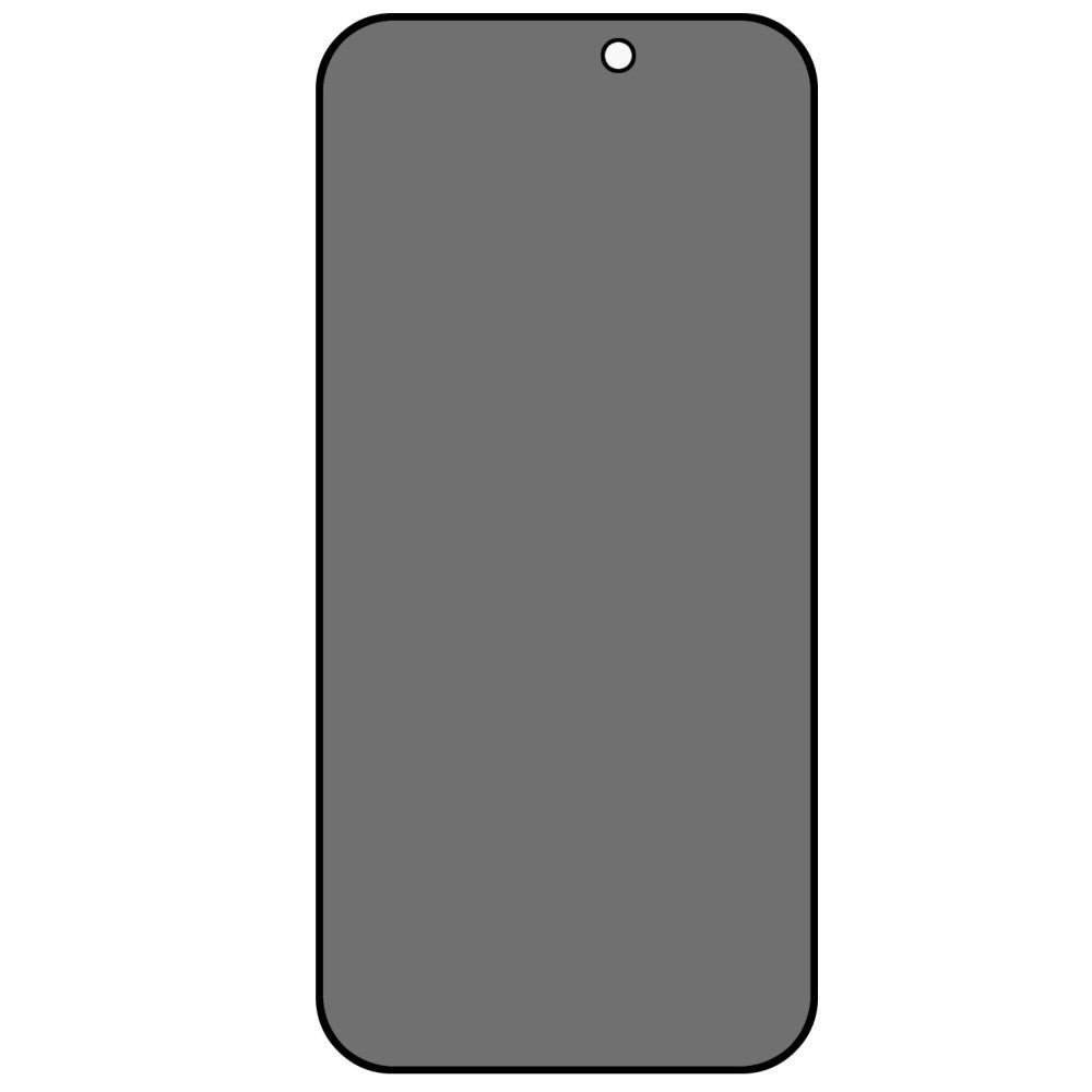 iPhone 15 Glas Skærmbeskyttelse m. Privacy - Full-fit - Sort Kant
