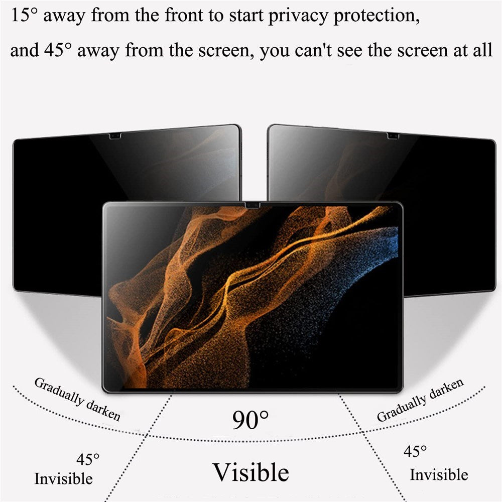 Samsung Galaxy Tab A9 Hærdet Skærmbeskyttelsesglas m. Privacy - Gennemsigtig