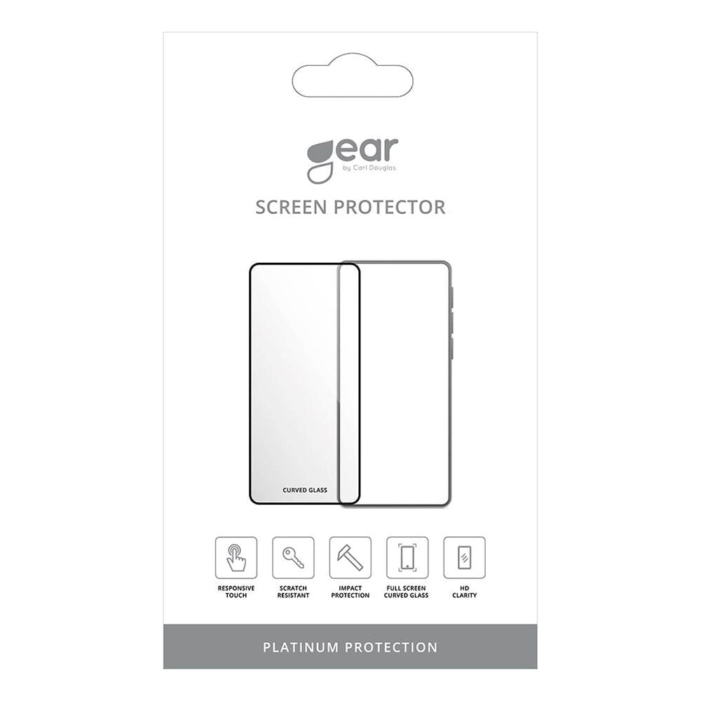 iPhone 15 Pro GEAR Full-Fit Curved - Hærdet Glas - Sort Ramme