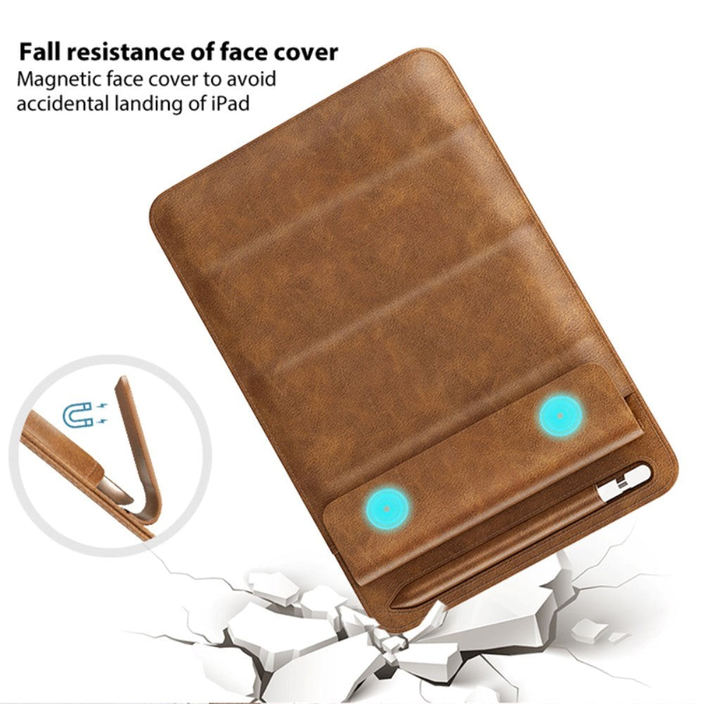 iPad 9.7 / 10.2 / 10.5 / 11" (19cm x 26cm x 7mm) Kunstlæder Shockproof Tablet Sleeve - Mørkebrun