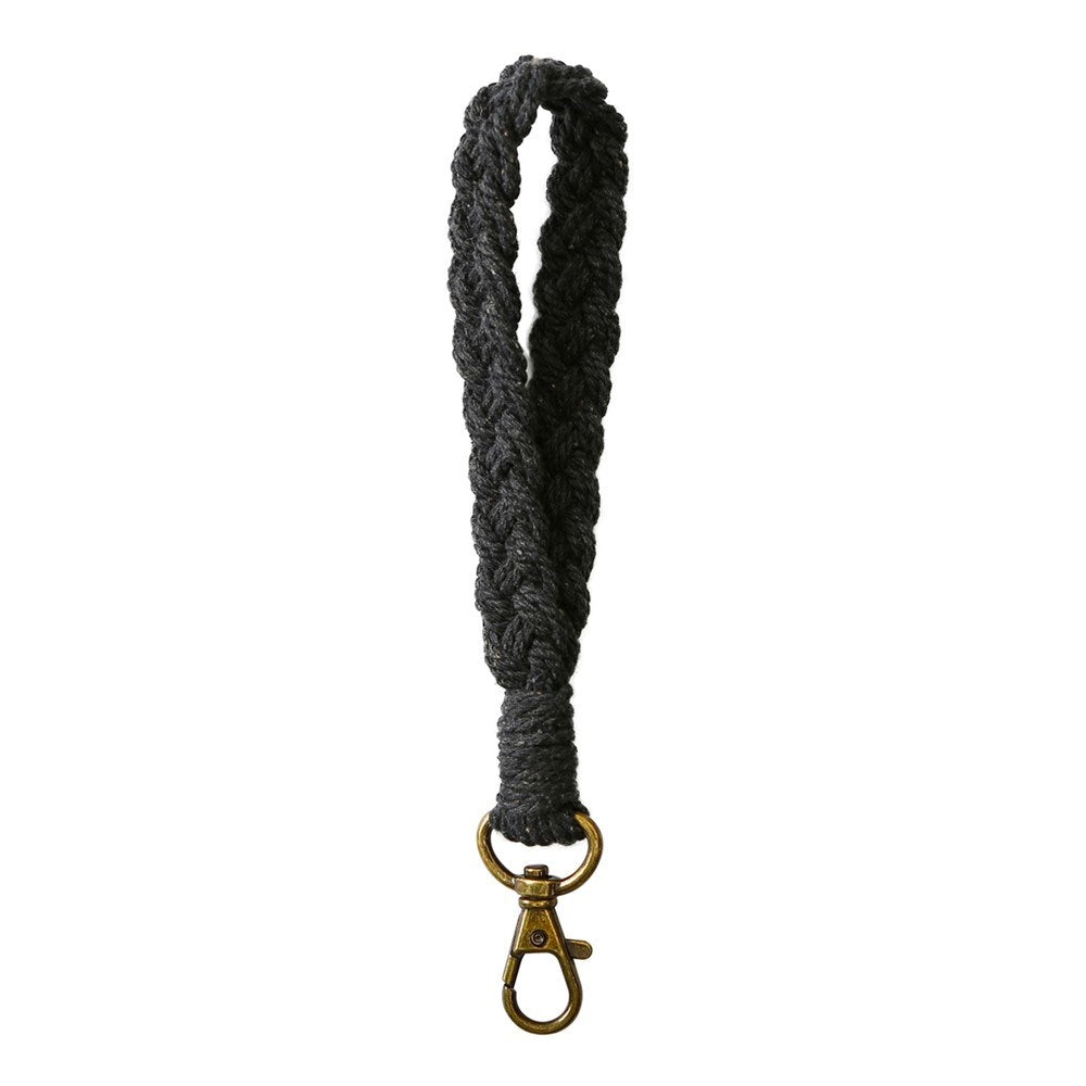 Nøglesnor / Håndledsstrop - 18cm - Tekstil - Sort