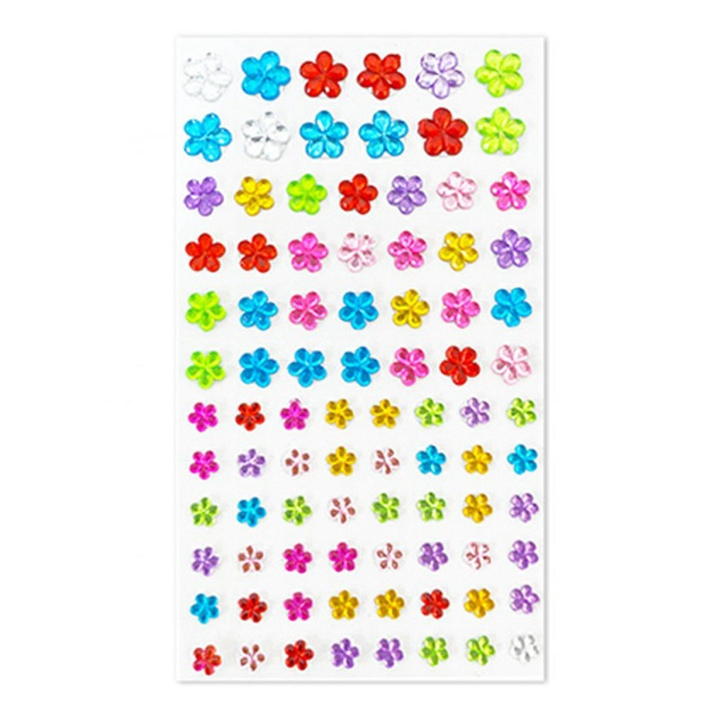 Selvklæbende Krystal 3D Stickers - 88 stk - Blomster