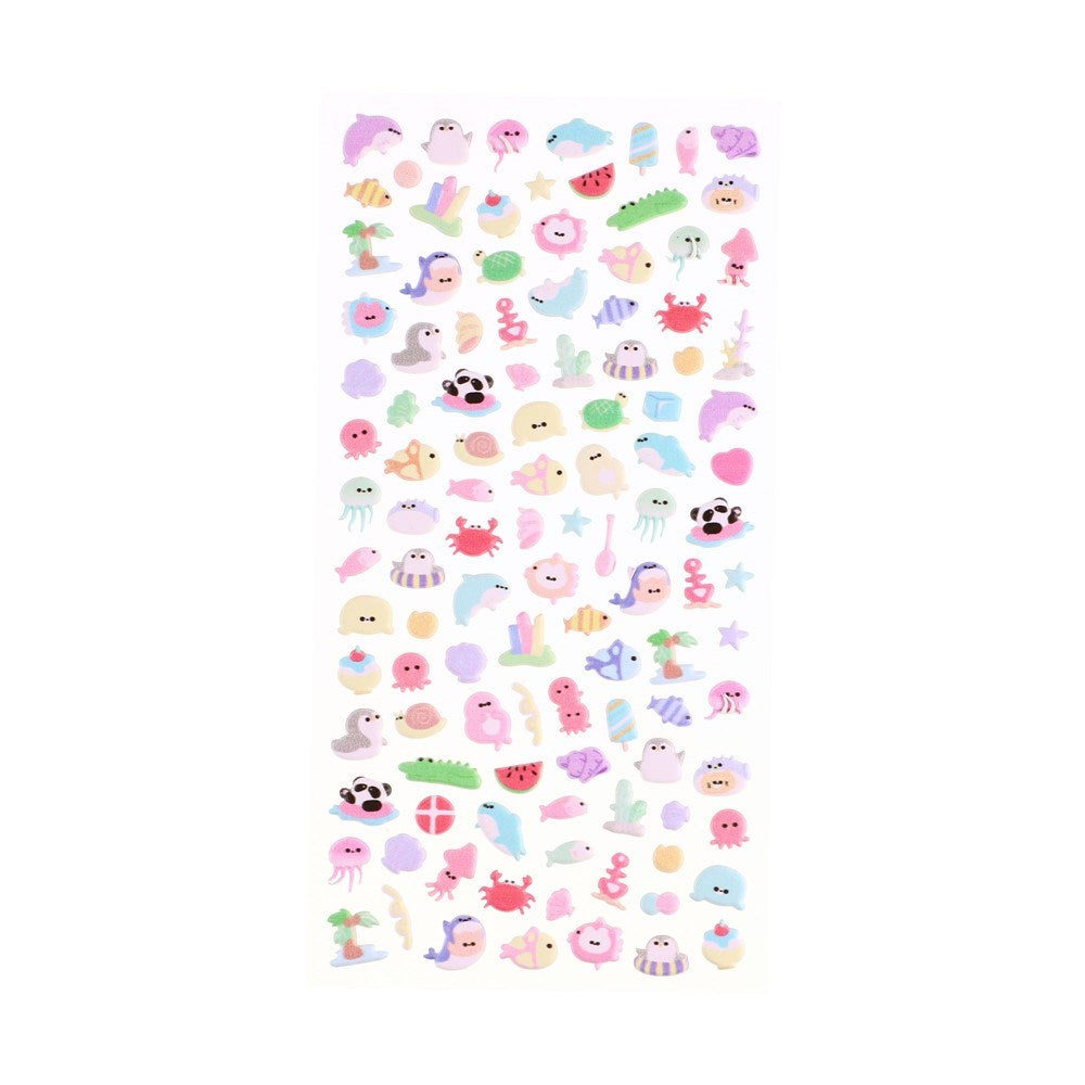 Mini 3D Bubble Foam Stickers - Mobil / Kameraudsnit - Blandet Havdyr