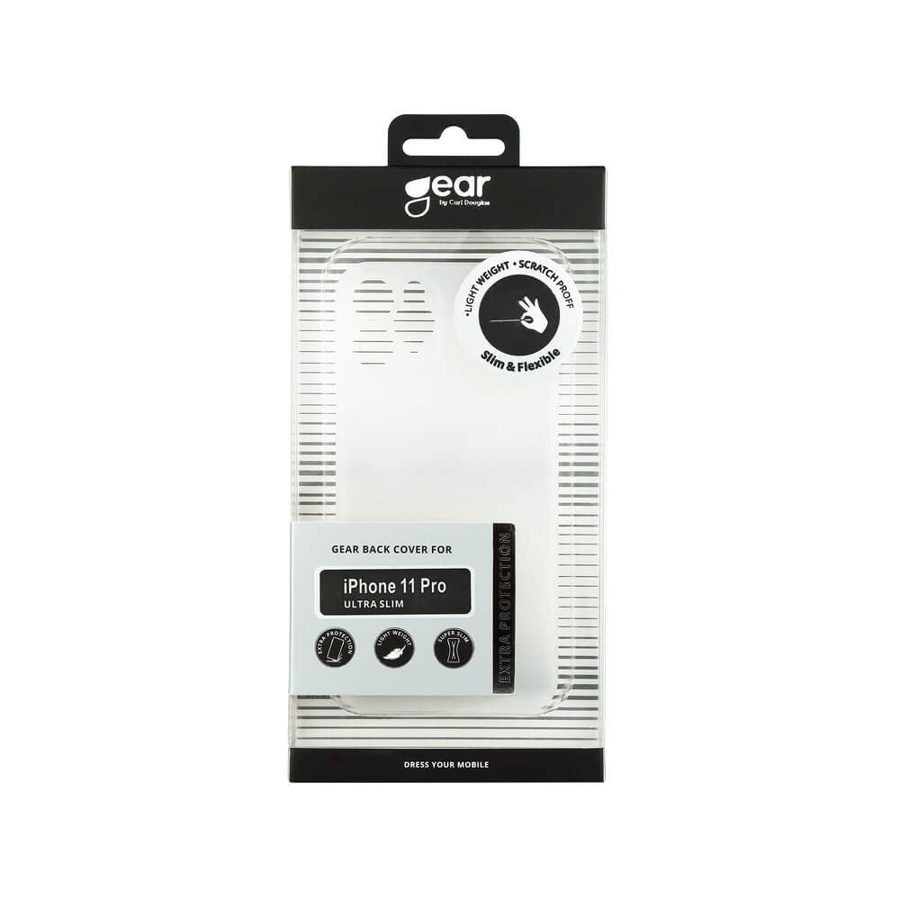 iPhone 11 Pro GEAR Semi Transparent Fleksibelt Plast Mobil Cover - Hvid