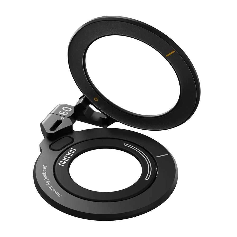 AULUMU Magnetisk Ring med Dobbeltfunktion - Fingergrip / Mobilstander - Sort