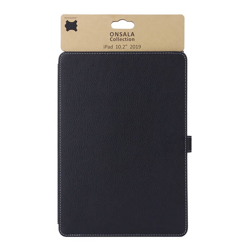 iPad 10.2 (2021 / 2020 / 2019) - Onsala Collection Ægte Læder Cover - Sort