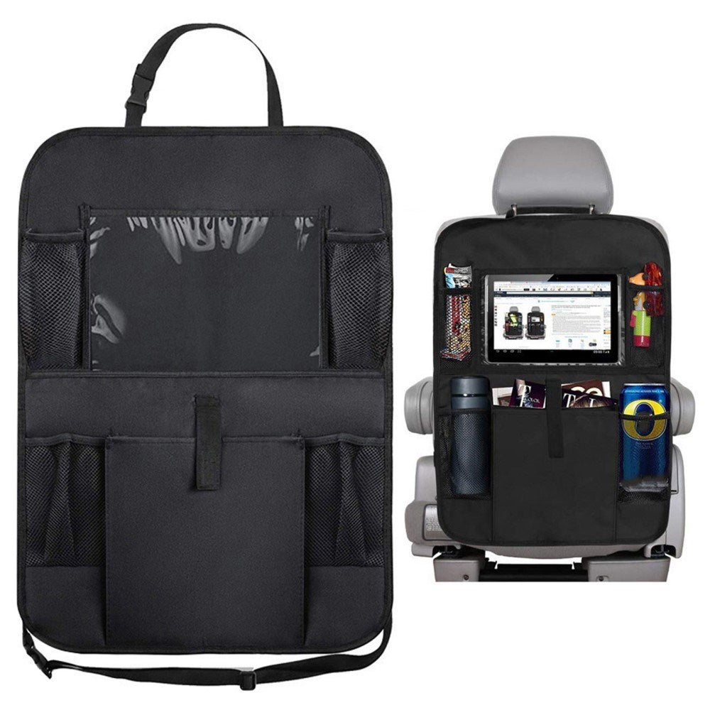 Bagsæde Stof Organizer m. Tablet Holder & Opbevaring - Sort