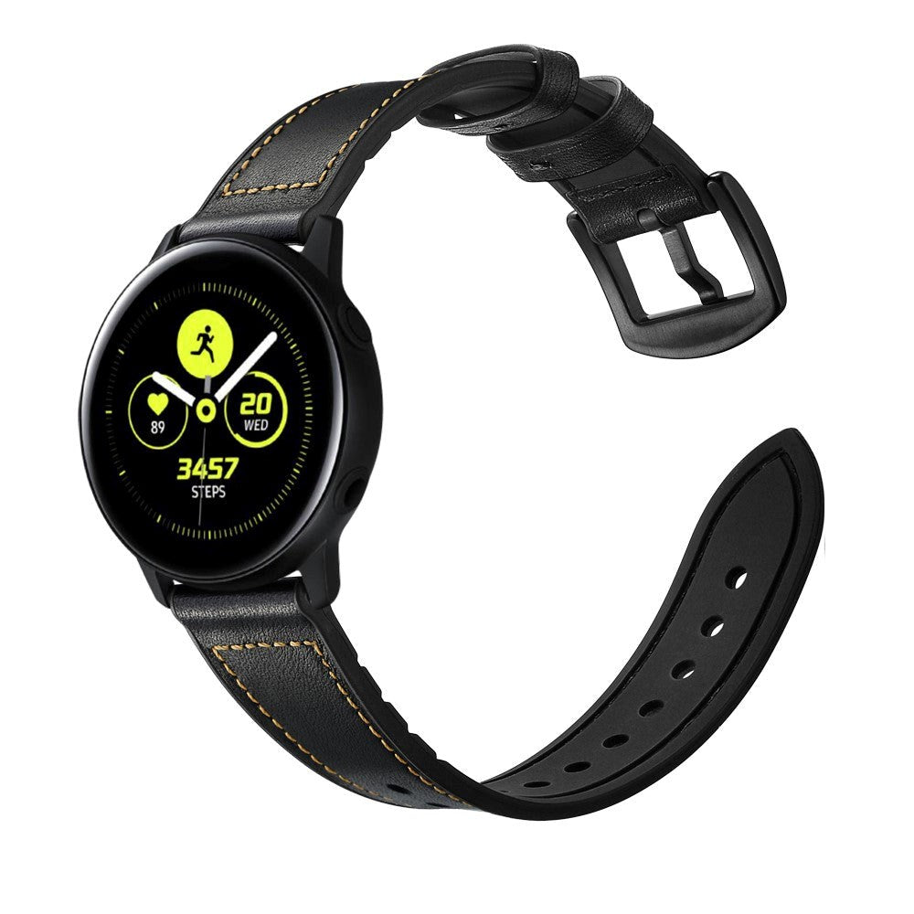 Garmin Vivoactive 3 Læder Belagt Silikone Rem - Sort
