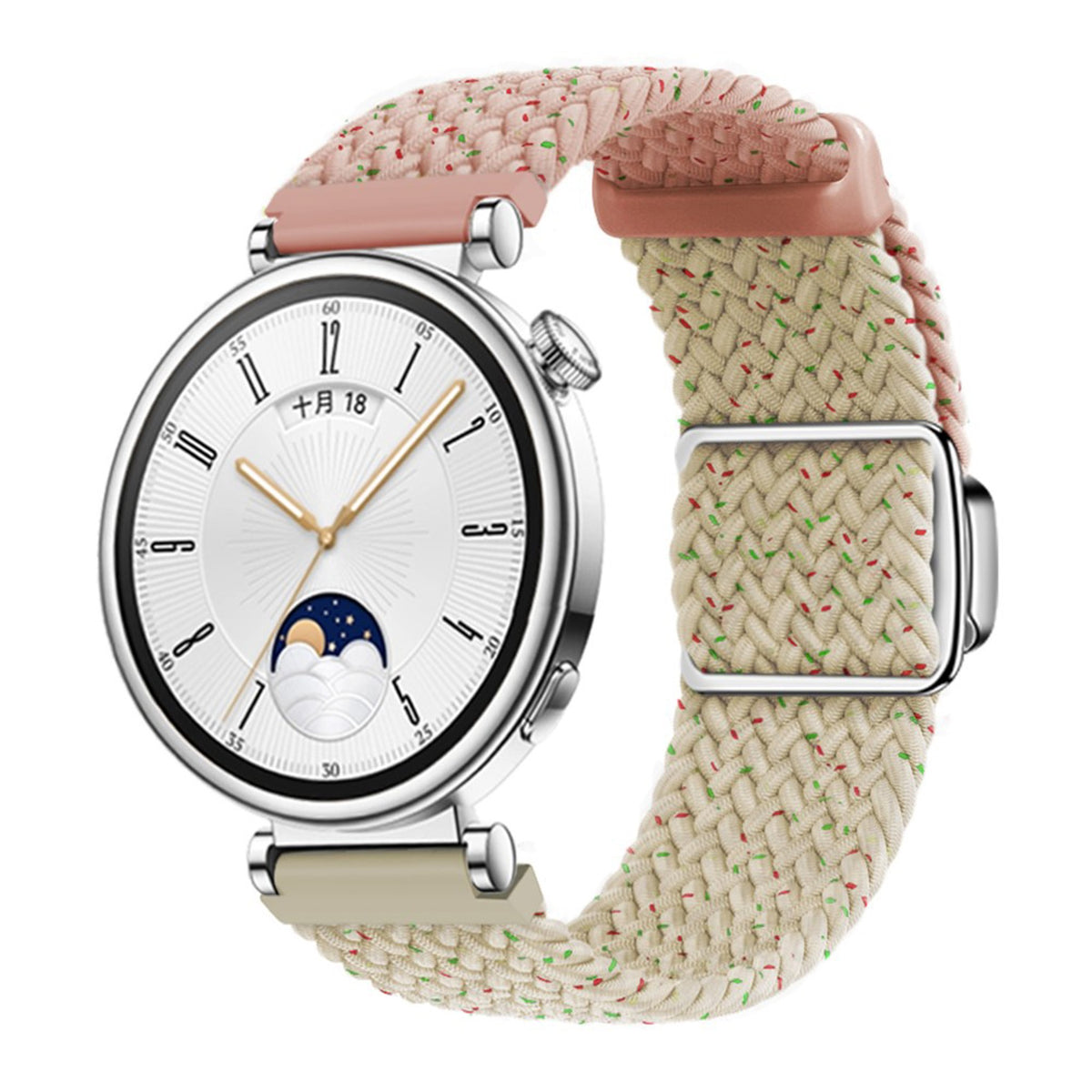 EIDERWOOD Universal 18mm Woven Smartwatch Rem - Konfetti Lyserød / Beige