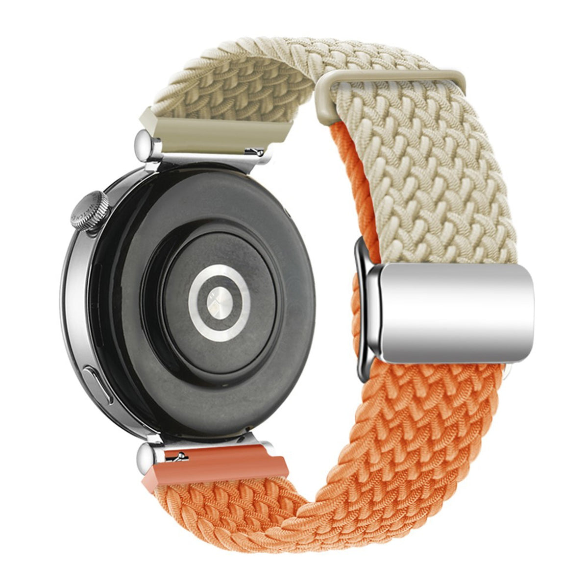 EIDERWOOD Universal 18mm Woven Smartwatch Rem - Beige / Orange