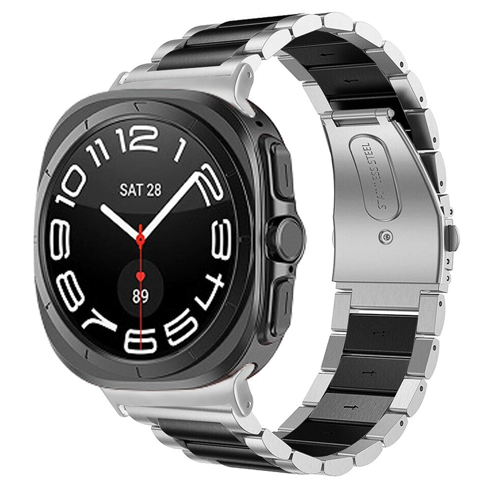 EIDERWOOD Samsung Galaxy Watch Ultra 2 / Ultra (47mm) Rustfrit Stål Smartwatch Rem - Sølv / Sort