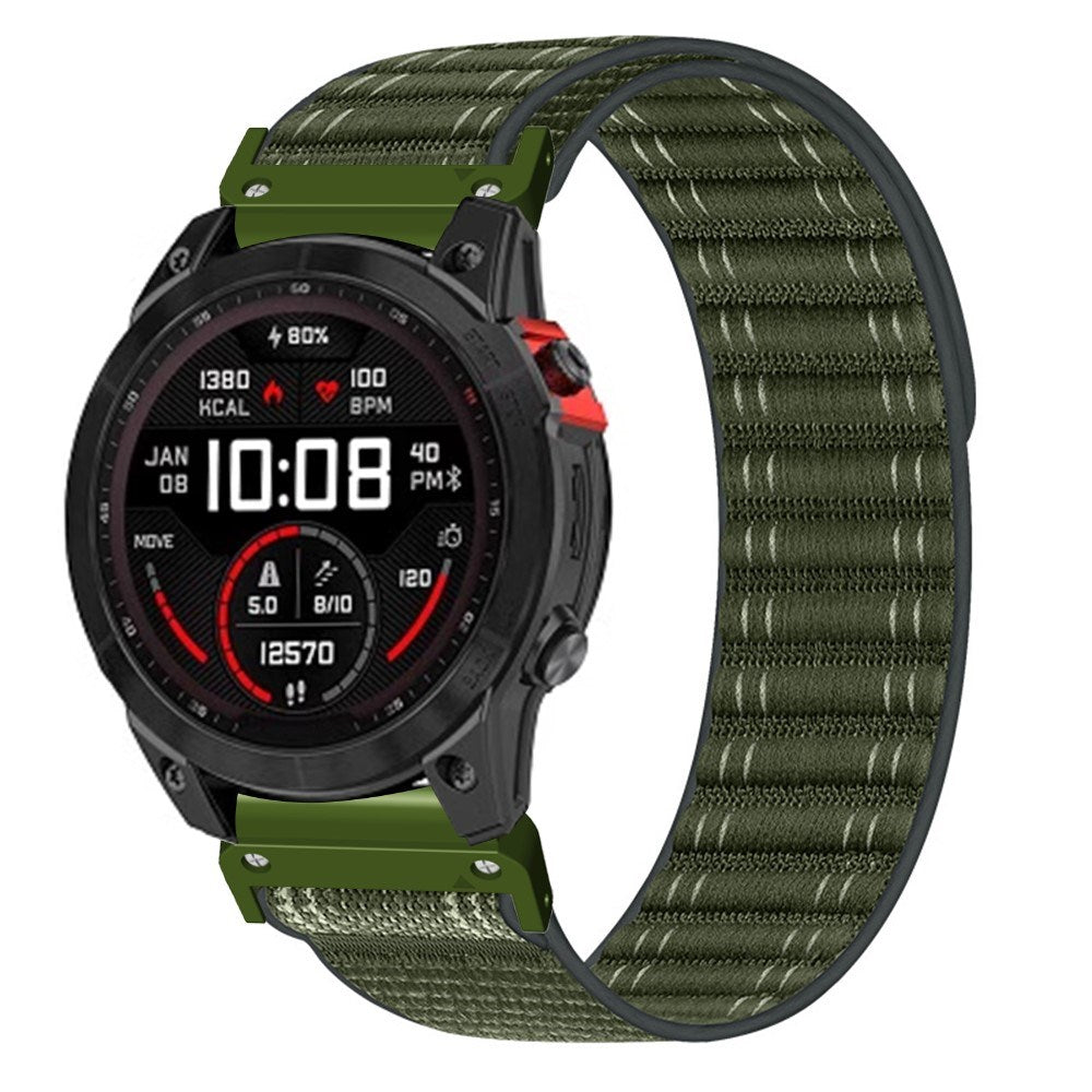 Universal Garmin 22mm QuickFit EIDERWOOD Nylon Loop Smartwatch Rem - Grøn