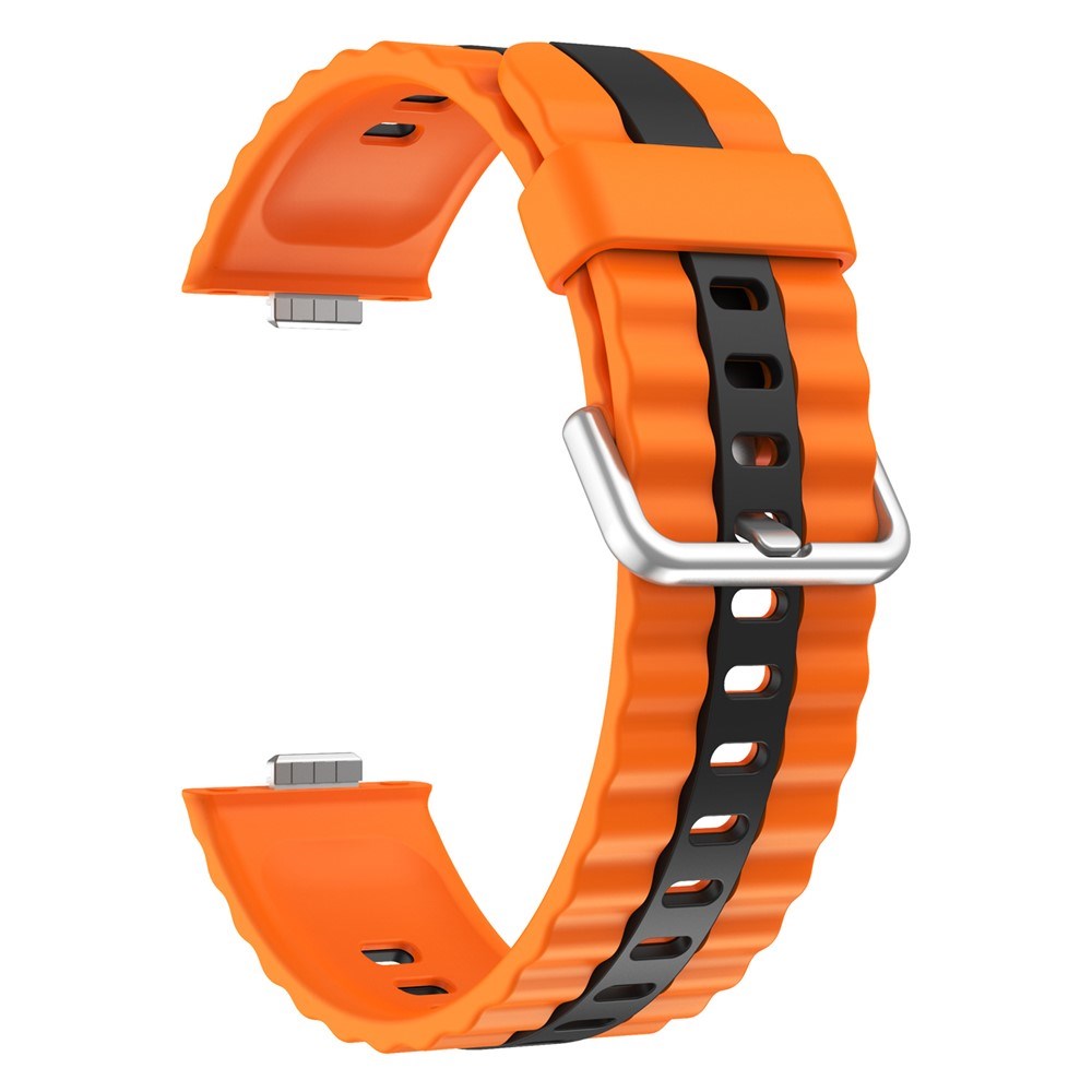 Huawei Watch Fit 5 Pro / 5 / 4 Pro / 4 / 3 EIDERWOOD Tofarvet Silikone Smartwatch Rem - Orange / Sort