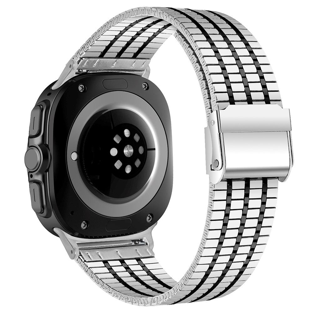 Samsung Galaxy Watch 8 / 8 Classic (40 / 44 / 46mm) - EIDERWOOD Stål Rem - Sølv / Sort