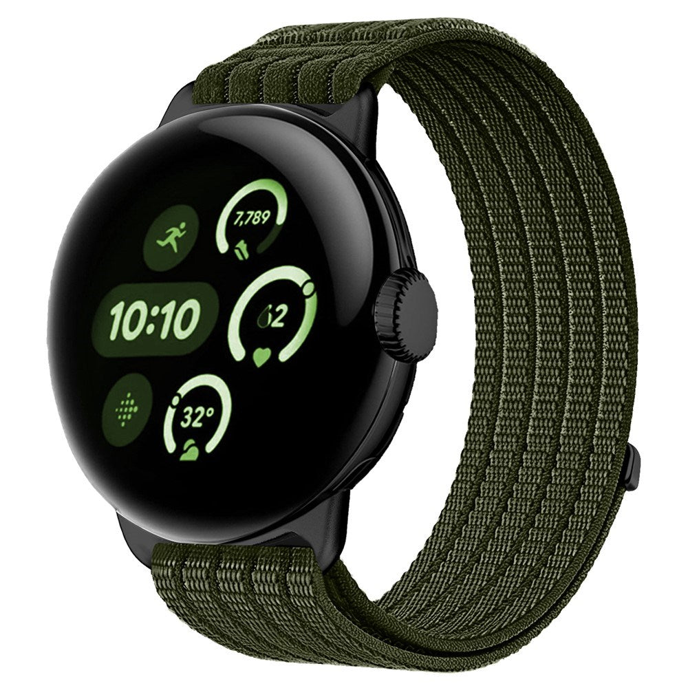 Google Pixel Watch 4 / 3 (45mm) EIDERWOOD Nylonrem - Mørkegrøn