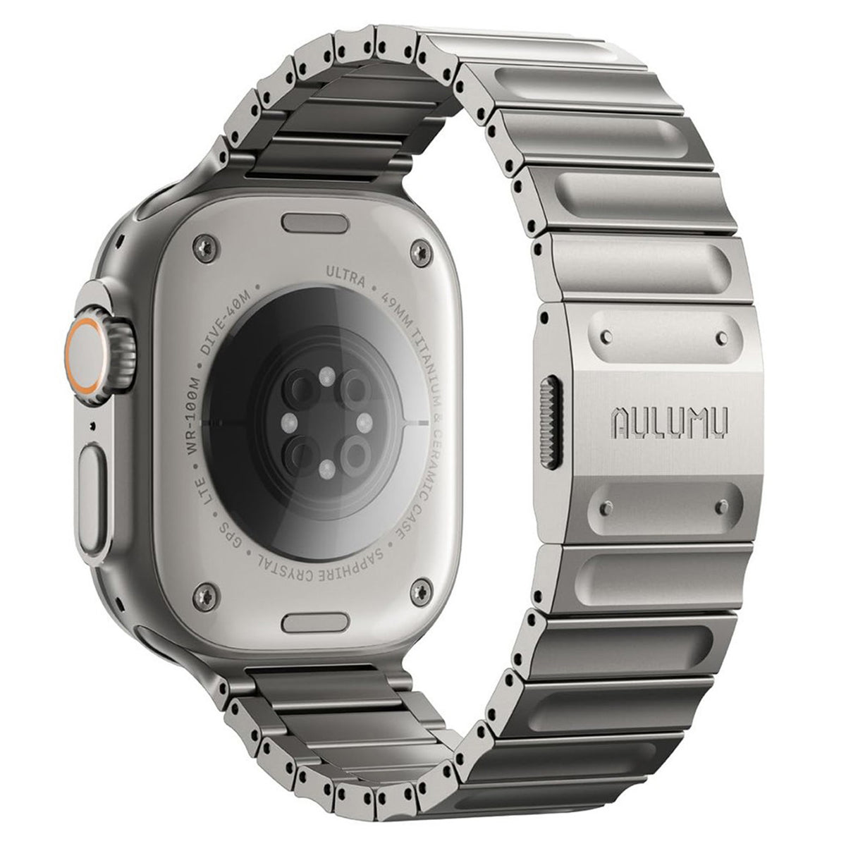 Aulumu Apple Watch (42/44/SE/45/46/49mm) C01 Titanium Urrem - Sølv