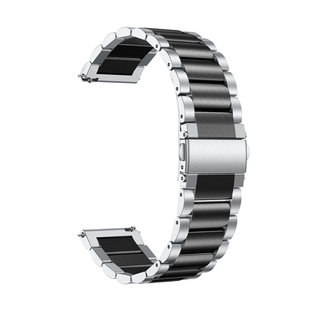 Universal Smartwatch (20mm) - Rustfri Stål Rem - Sølv / Sort