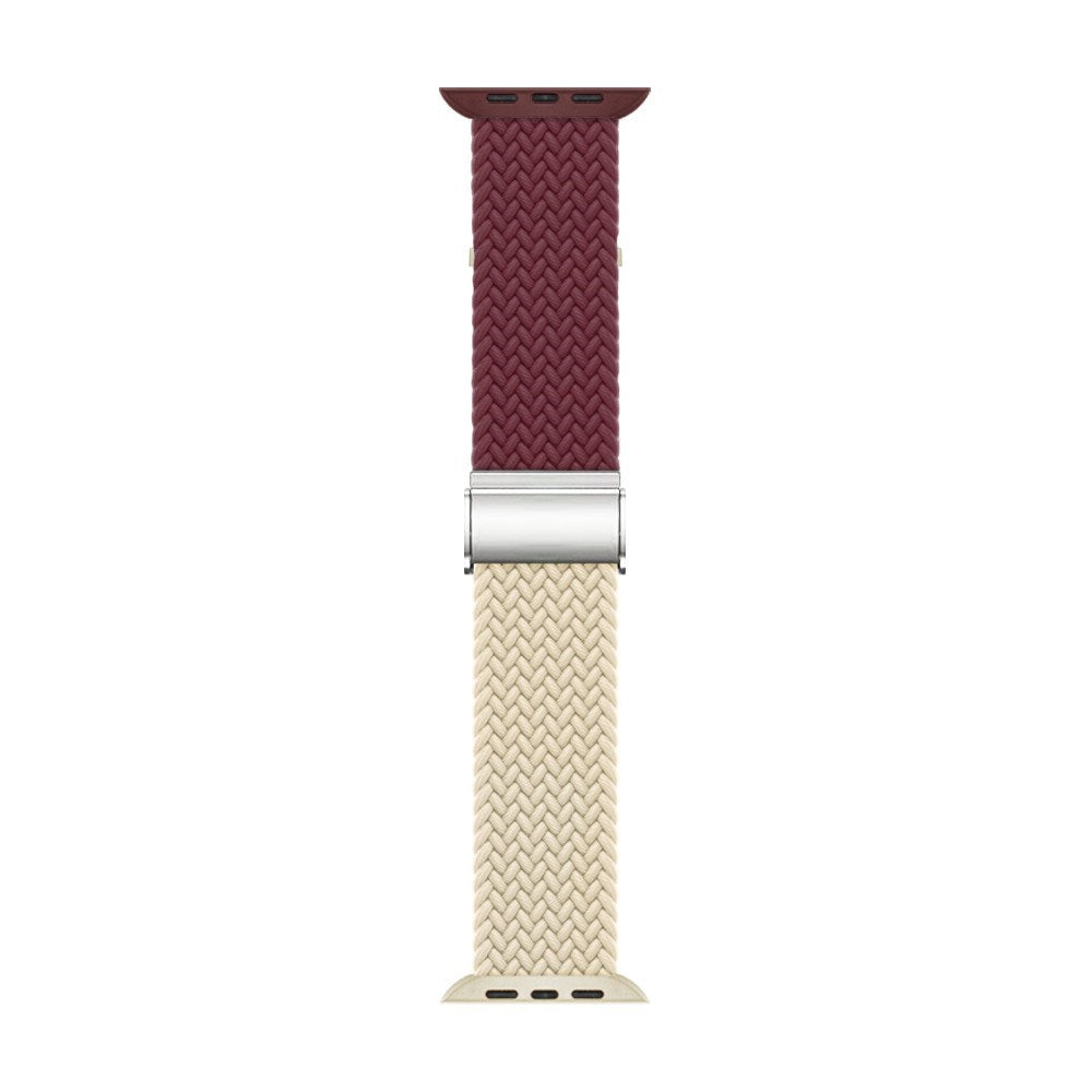 Apple Watch (38/40/SE/41/42mm) Tofarvet Nylon Rem - Rød / Beige