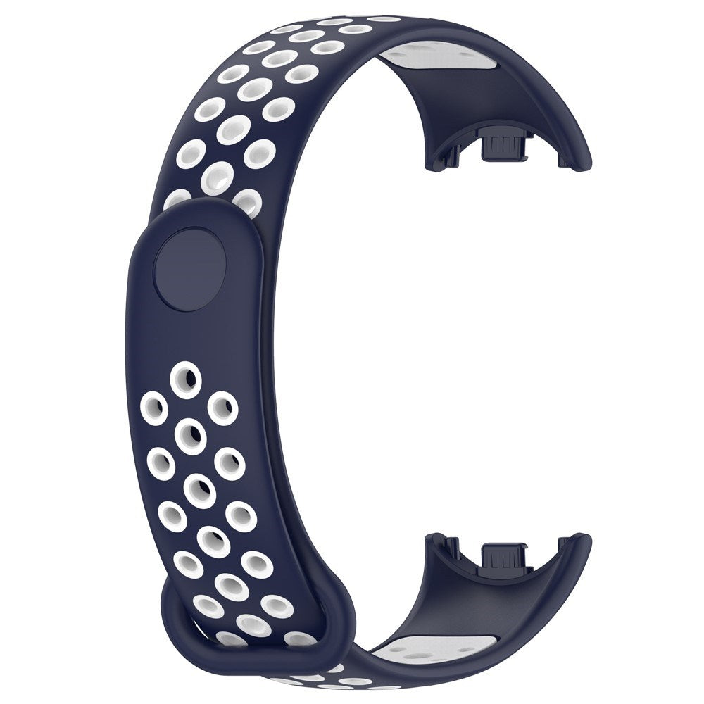 Xiaomi Smart Band 10 / 9 / 8 / NFC Silikone Urrem - Mørkeblå / Hvid