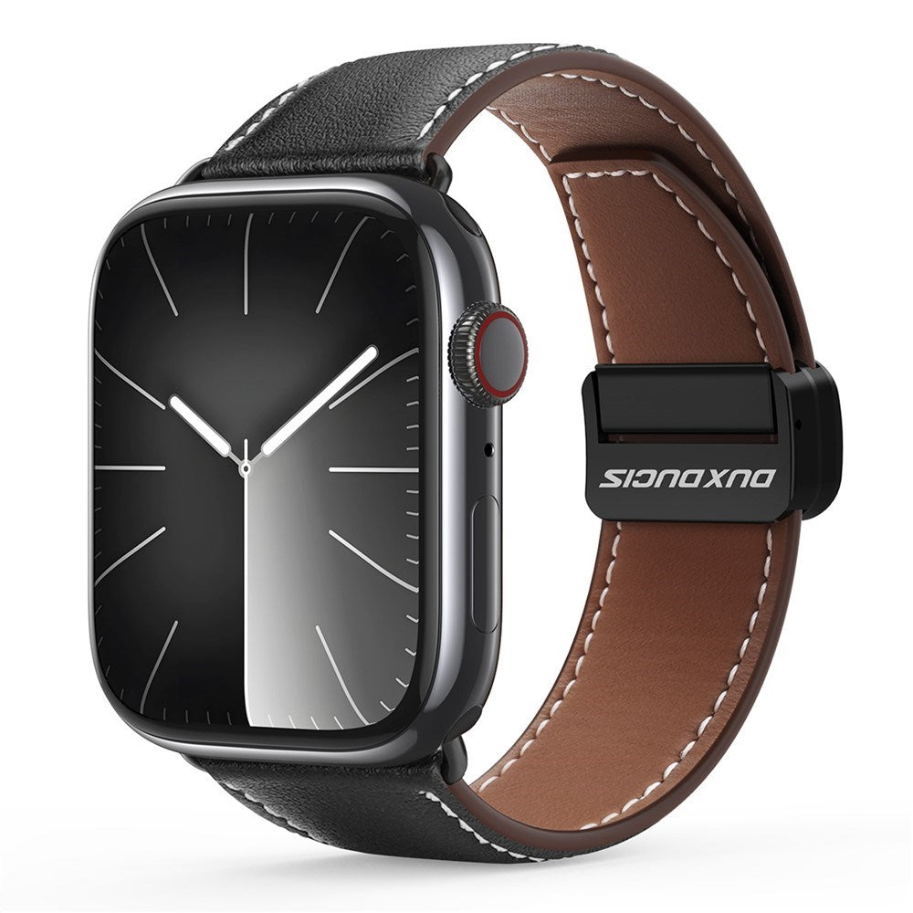 Apple Watch (38/40/SE/41/42mm) DUX DUCIS Kunstlæderrem - Sort