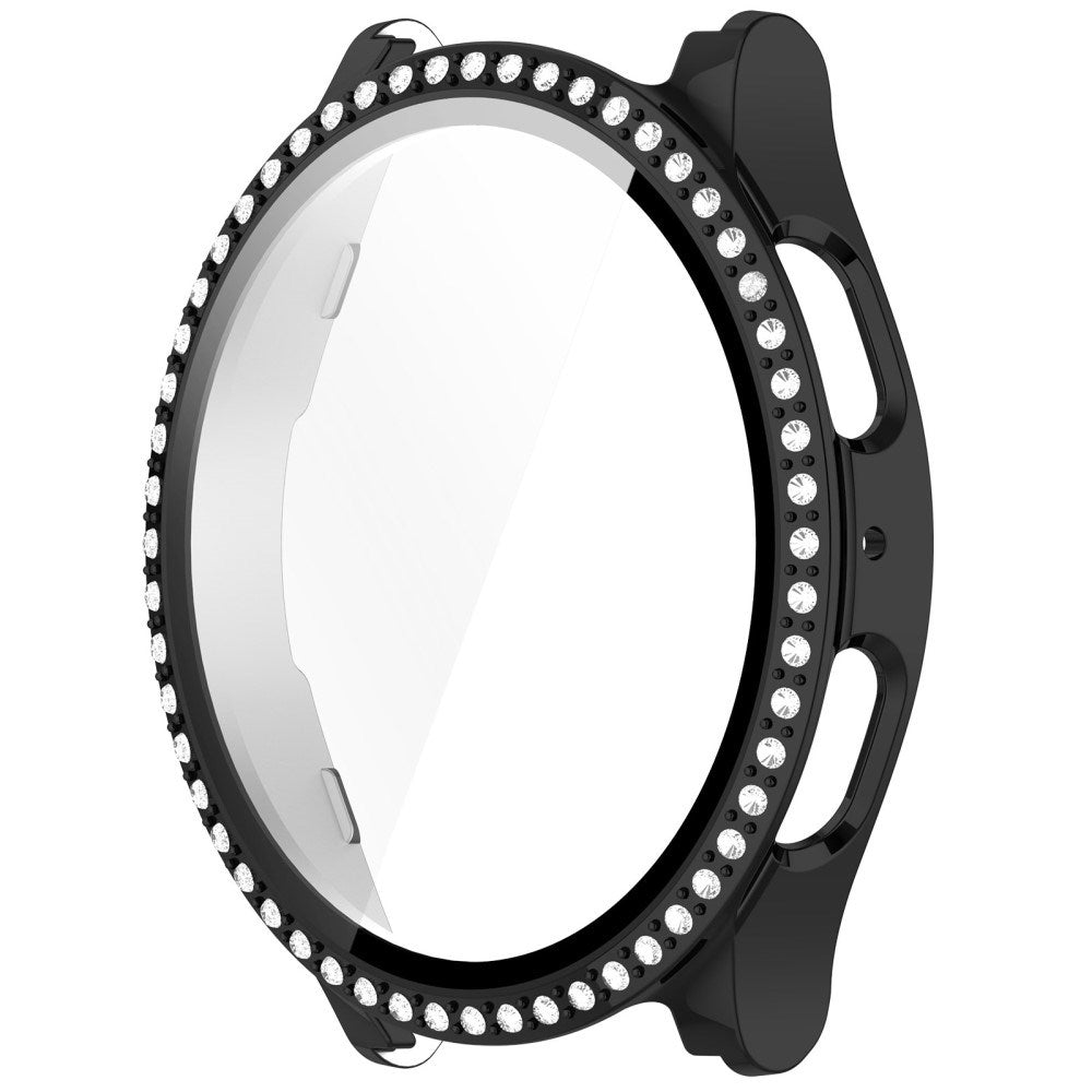 Samsung Galaxy Watch 7 (40mm) Hårdt Plastik Cover m. Indbygget Skærmbeskyttelse - Sort & Rhinsten