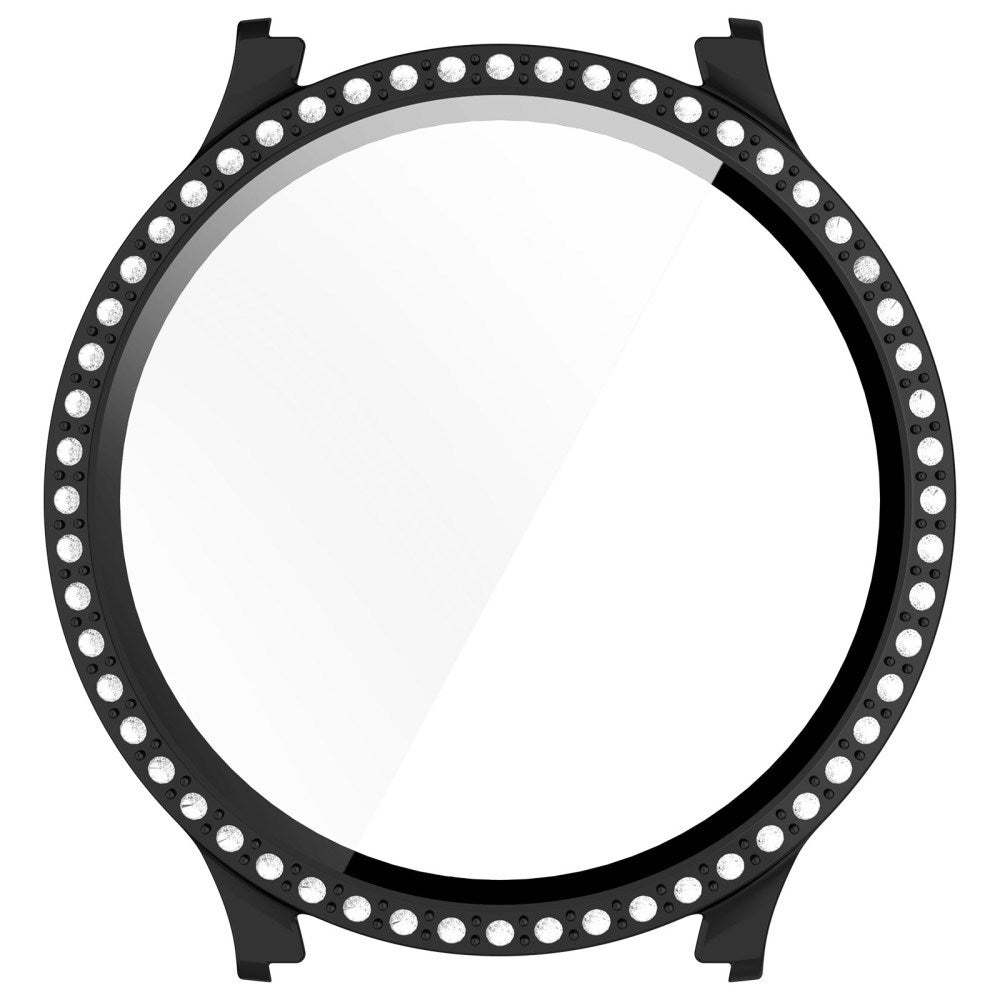 Samsung Galaxy Watch 7 (40mm) Hårdt Plastik Cover m. Indbygget Skærmbeskyttelse - Sort & Rhinsten