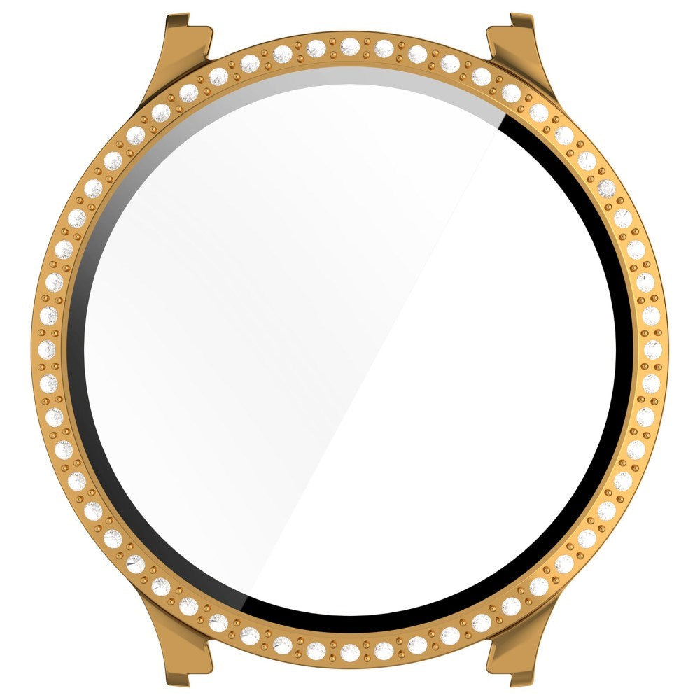 Samsung Galaxy Watch 7 (40mm) Hårdt Plastik Cover m. Indbygget Skærmbeskyttelse - Guld & Rhinsten