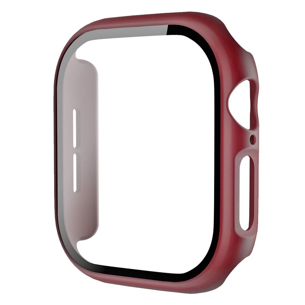 Apple Watch 11 / 10 (42mm) Hård Plast Case m. Indbygget Skærmbeskyttelse - Mørkerød