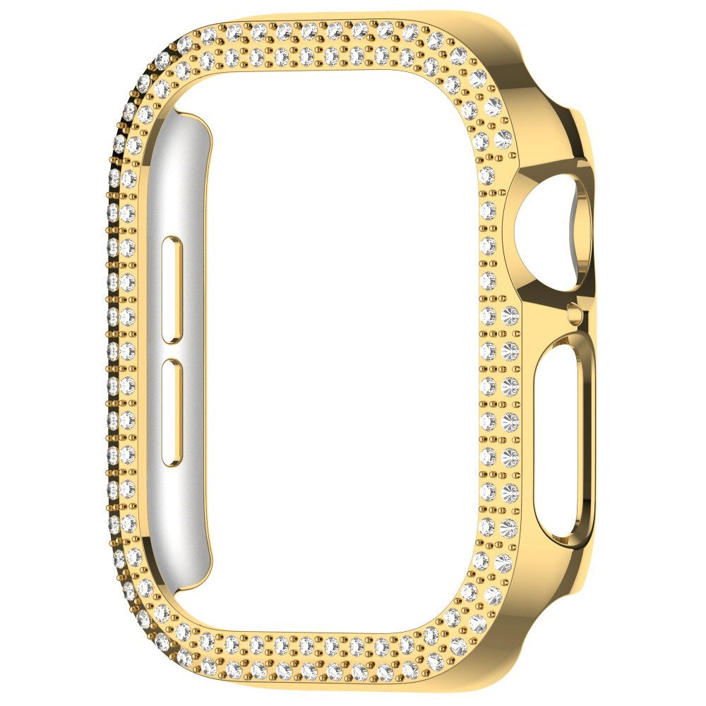 Apple Watch 11 / 10 (42mm) Hårdt Plastik Cover m. Rhinsten - Guld / Rhinsten