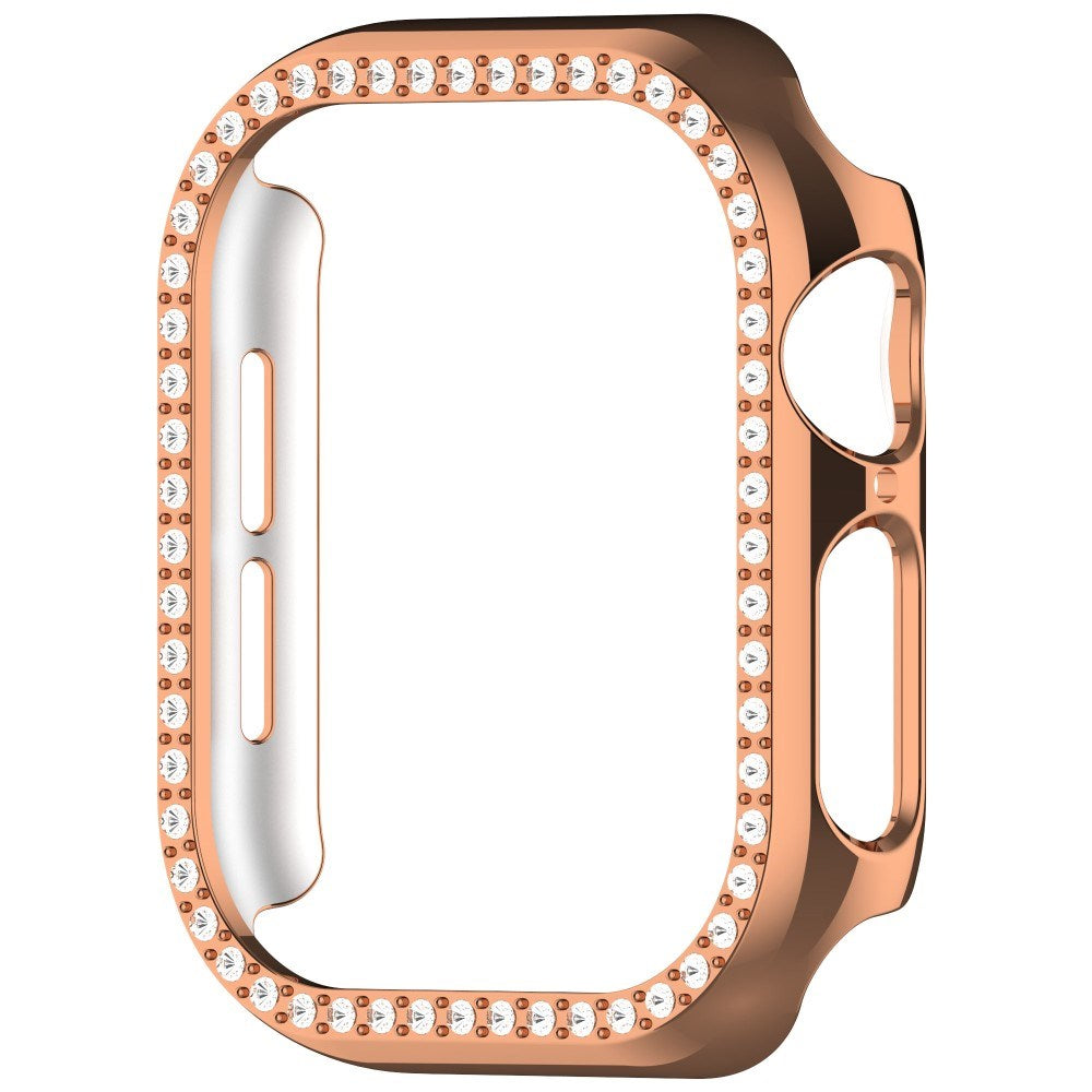 Apple Watch 11 / 10 (42mm) Hårdt Plast Cover m. Rhinsten - Rose Gold / Rhinsten
