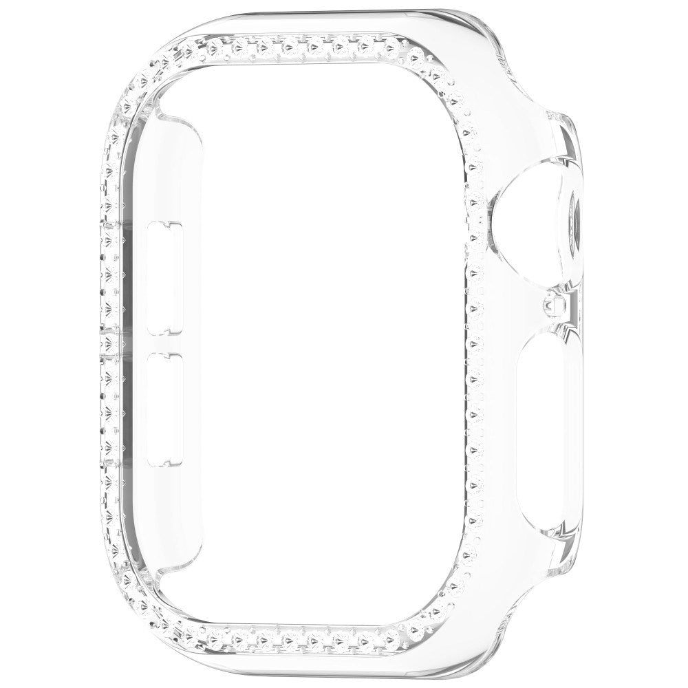 Apple Watch 11 / 10 (42mm) Hårdt Plast Cover m. Rhinsten - Gennemsigtig / Rhinsten
