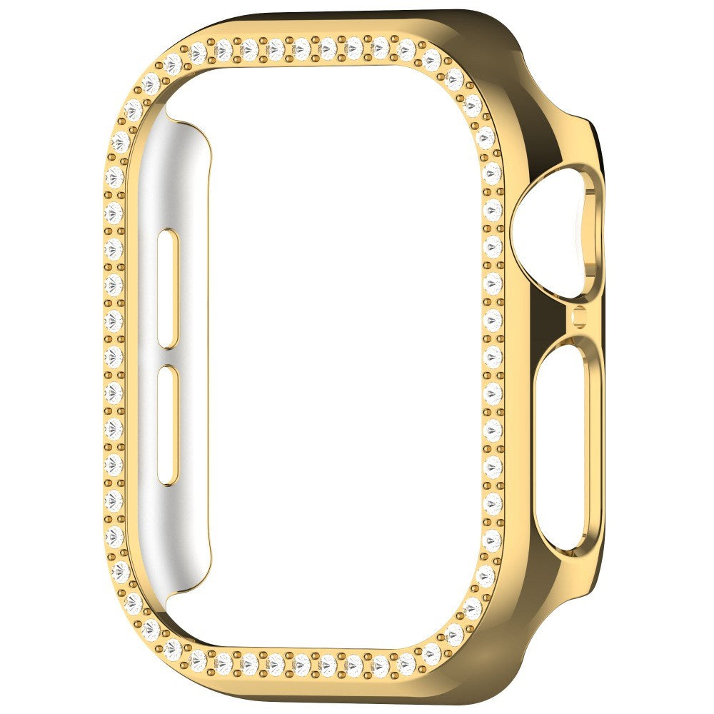 Apple Watch 11 / 10 (46mm) Hårdt Plast Cover m. Rhinsten - Guld / Rhinsten