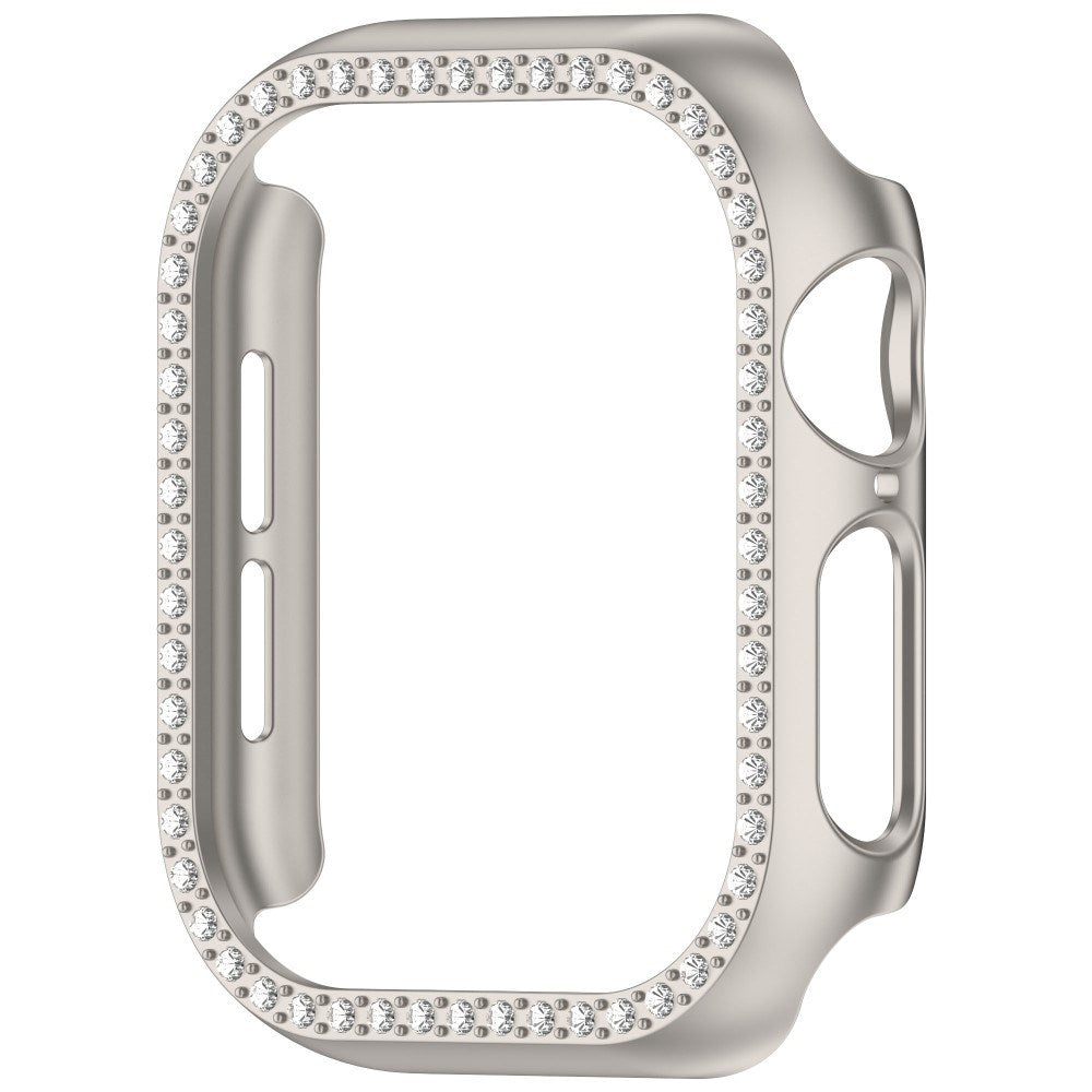 Apple Watch 11 / 10 (46mm) Hårdt Plast Cover m. Rhinsten - Grå / Rhinsten